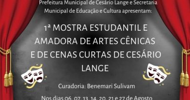 1ª Mostra Estudantil de Artes Cênicas/Mostra Amadora e Cenas Curtas (Processos Pedagógicos) da cidade de Cesário Lange